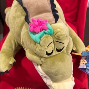 Tiana’s Bayou Adventure Cuddleez Plush Alligator Toy with Pink Flower